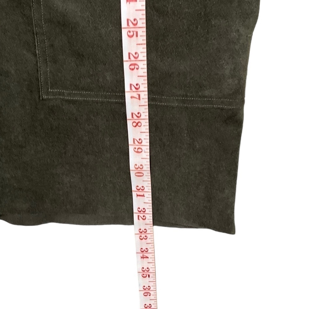 Aritzia Sleeveless Nori Faux Suede Mini Shift Dress in Olive - Picture 7 of 9